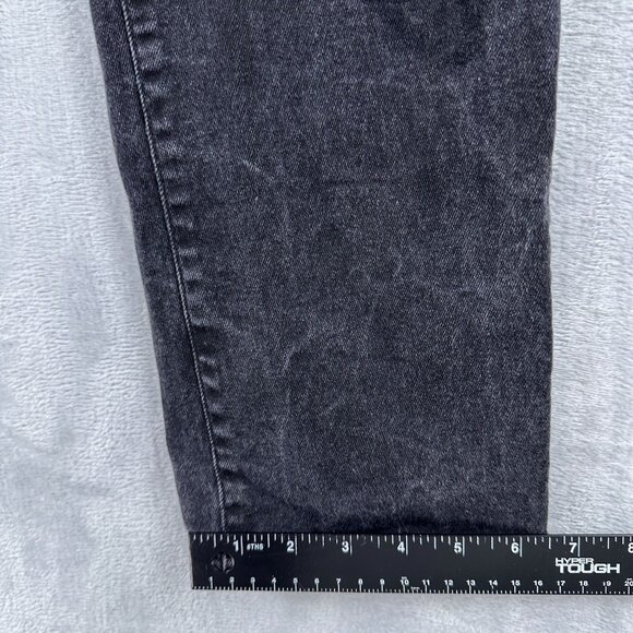 H&M Straight Leg Jeans Women's Size 38/32 High Rise Acid Wash Denim Black - Picture 11 of 13